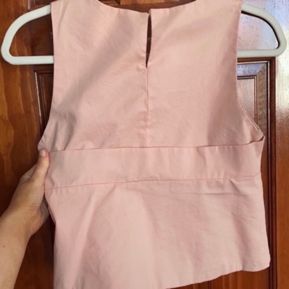 ZARA Pink Peplum Bustier Tank Crop Top Size Medium - Picture 4 of 6